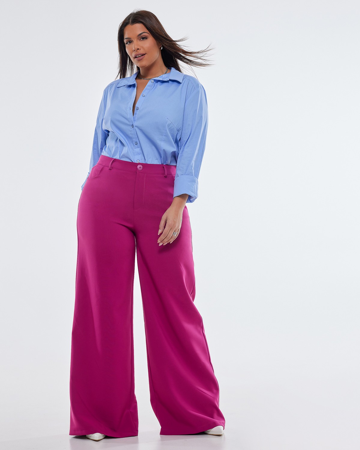 Spodnie z gumką, kolor jasny fioletowy