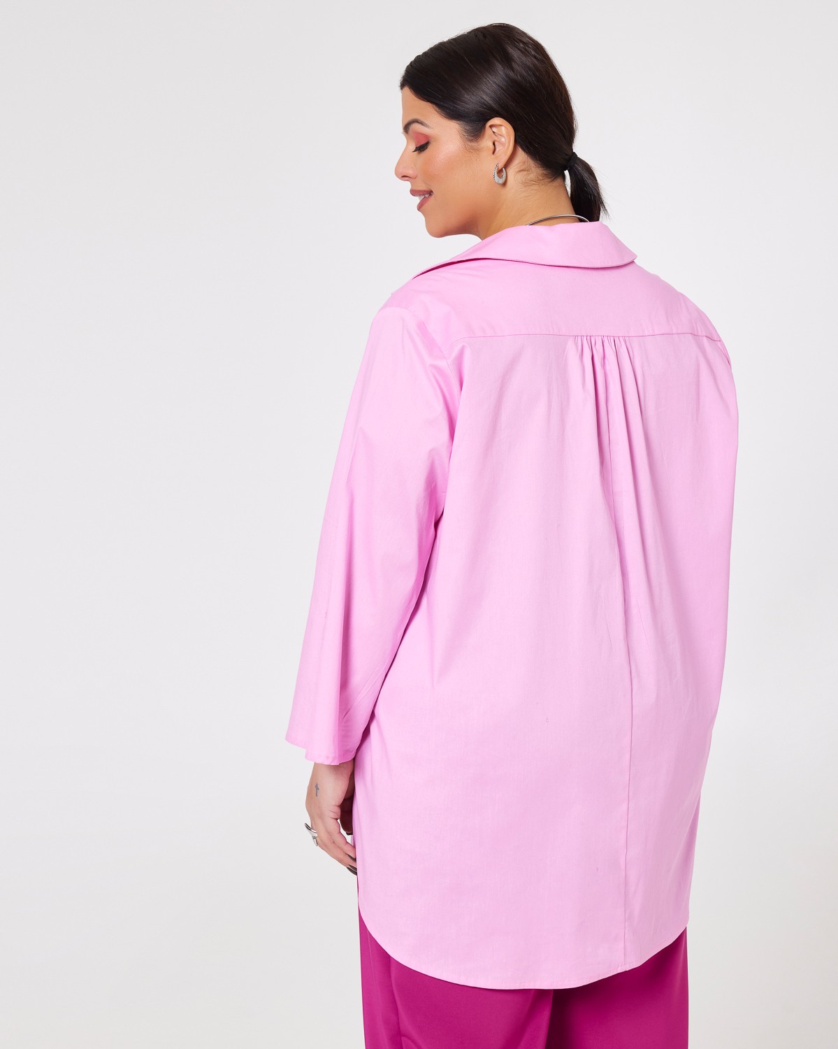 Μπλούζα-Πουκαμίσα Ποπλίνα Bubblegum Pink