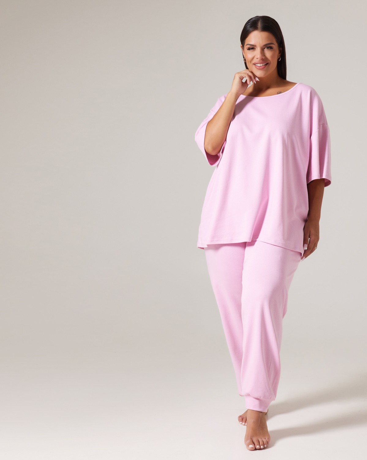 Σετ Πιτζάμας Μακρύ Παντελόνι Baby Pink