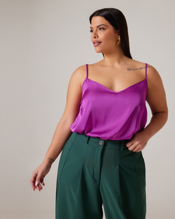 Ραντάκι Σατέν Με Λάστιχο Violet Dark