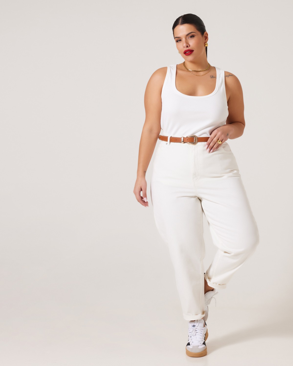 Loose Mom High Waist Jean Off White