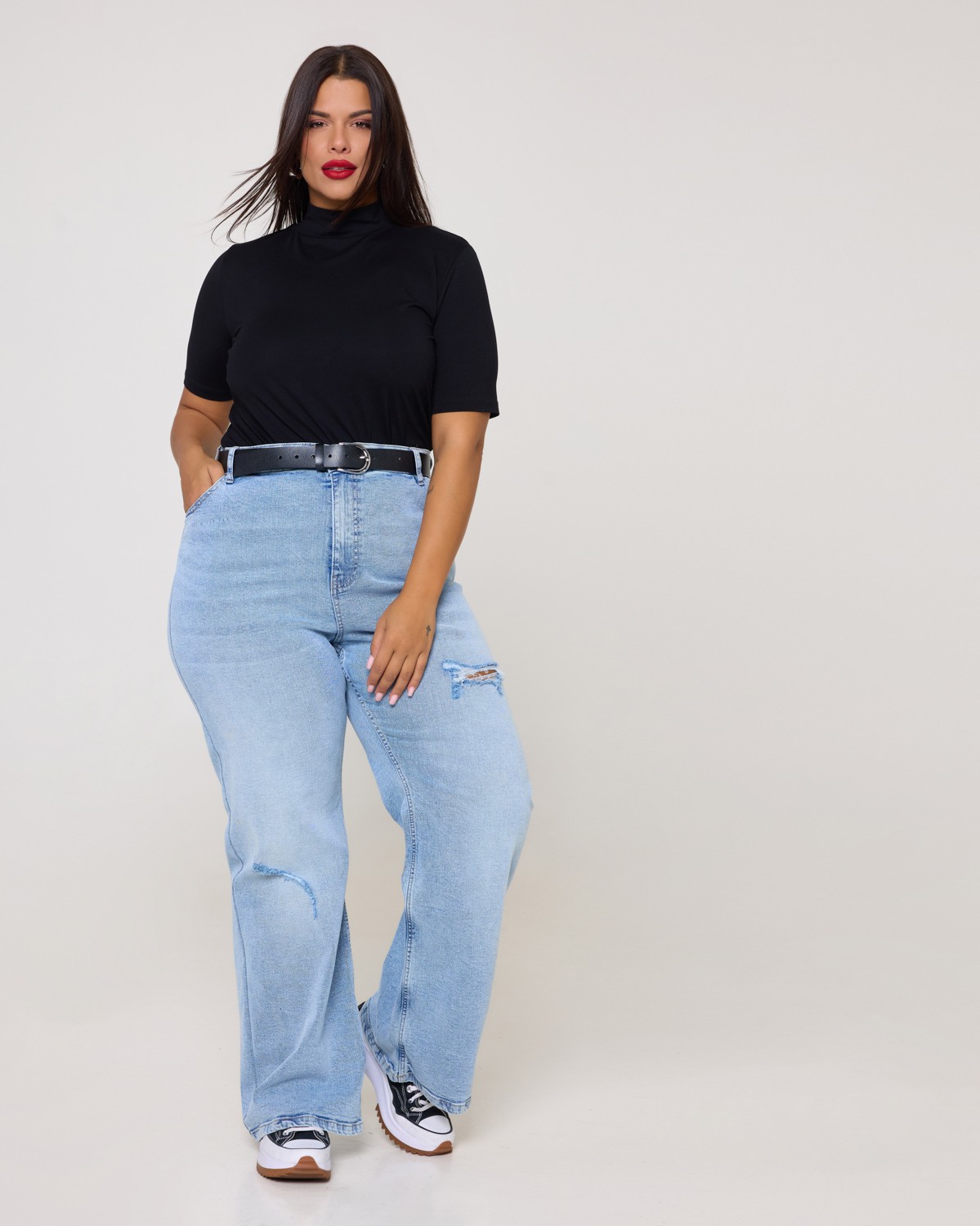 Flow Jean Ελαστικό Με Σκισίματα Super Light Blue