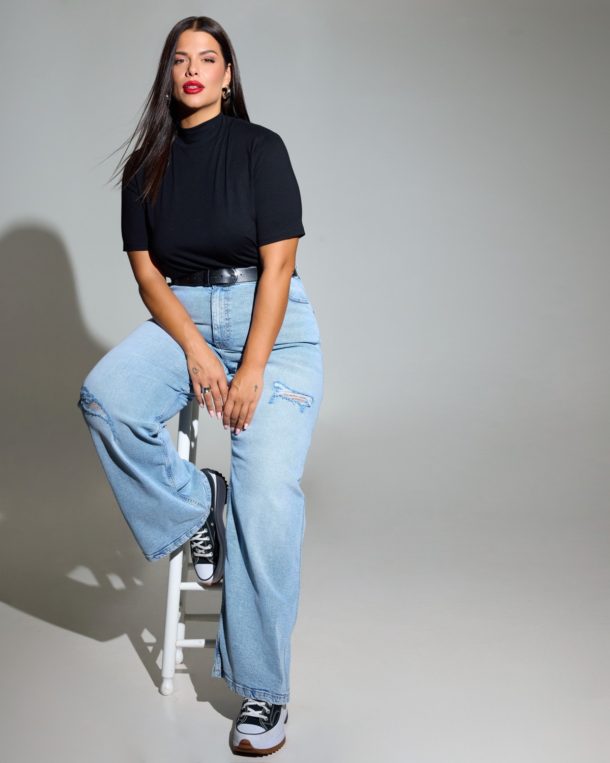 Flow Jean Ελαστικό Με Σκισίματα Super Light Blue
